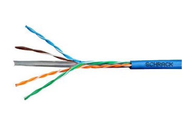 Kabel U/ UTP Cat.6 4x2xAWG24 300 MHz, PVC modrý, Eca, 305m