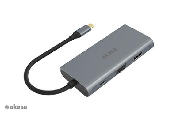 AKASA - externí USB hub - USB typ-C na 9-in-1