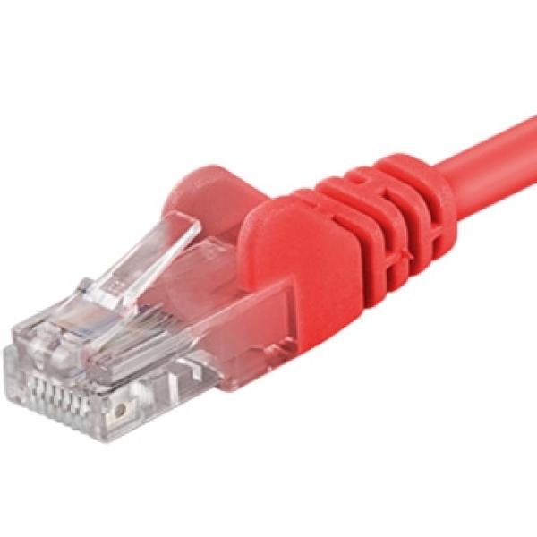 PremiumCord Patch kábel UTP RJ45-RJ45 CAT6 0.5m červená