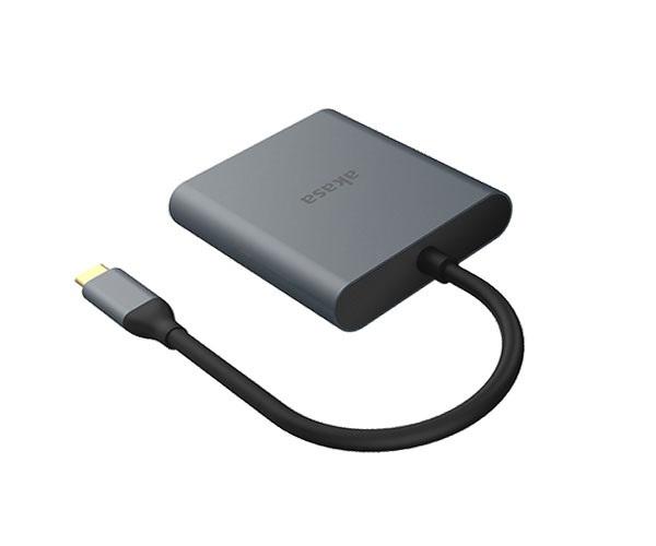 AKASA - adaptér USB Type-C na 2 x DP, 4K 