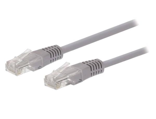 Kábel C-TECH patchcord Cat5e, UTP, sivý, 2m