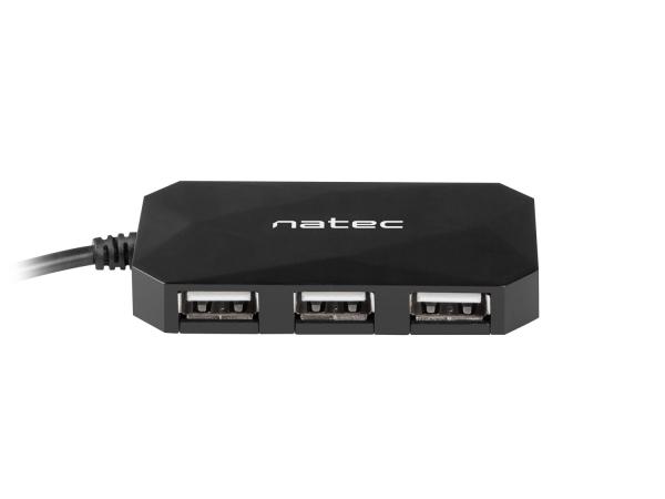 Natec Locust rozbočovač 4x USB 2.0 HUB, čierny 