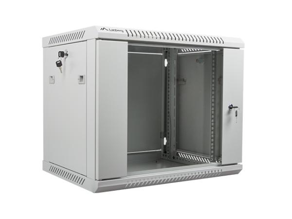 Nástenný rack 19&quot;&quot; 9U 600X450mm sivý flat pack 