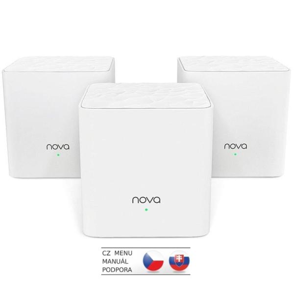 Tenda Nova MW3 (3-pack) WiFi AC1200 Mesh system Dual Band, 2x LAN/ WAN, MU-MIMO, SMART aplikace