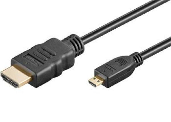 PremiumCord Kábel HDMI A - HDMI micro D, 5m