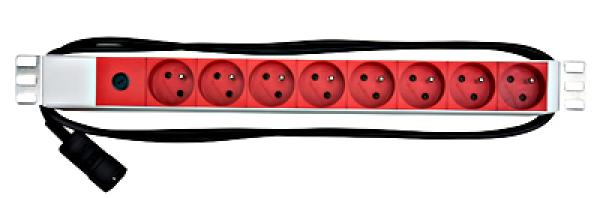 Napájací panel PDU 19", 8xČSN, 1xC14, 10A, 1U, kábel 2m