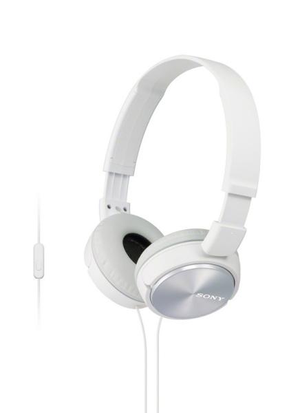 SONY slúchadlá MDR-ZX310AP, handsfree, biele