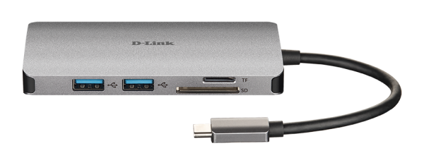 D-Link 8-in-1 USB-C Hub with HDMI/ Ethernet/ Card Reader/ Power Delivery 