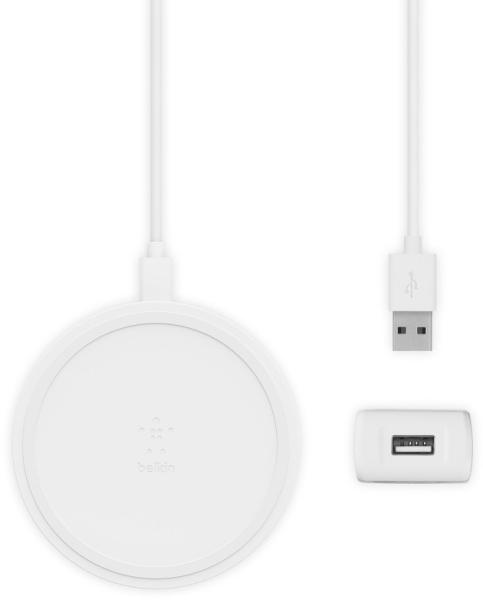BELKIN 10W bezdrôtová nabíjačka so zdrojom a káblom, biela 