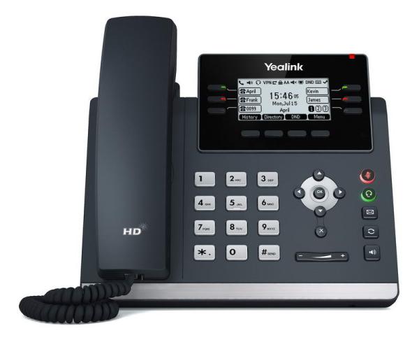 Yealink SIP-T42U SIP telefon, PoE, 2, 7" 192x64 LCD, 15 prog.tl., 2xUSB, GigE