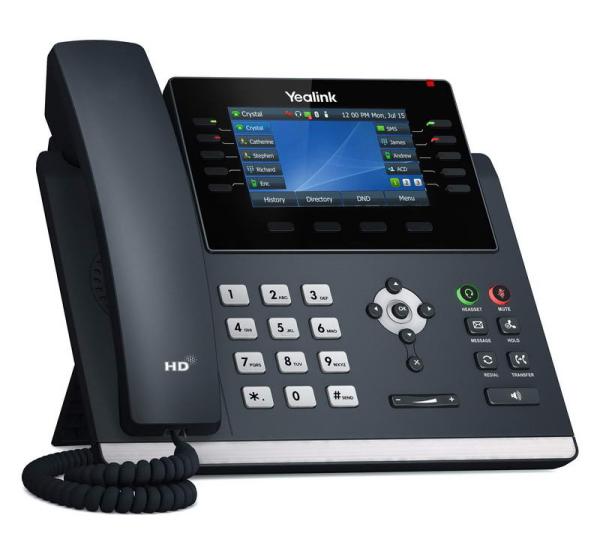 Yealink SIP-T46U SIP telefon, PoE, 4, 3" 480x272 LCD, 27 prog.tl., 2xUSB, Gig 