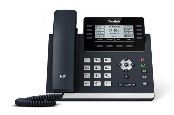 Yealink SIP-T43U SIP telefon, PoE, 3, 7" 360x160 LCD, 21 prog.tl., 2xUSB, GigE