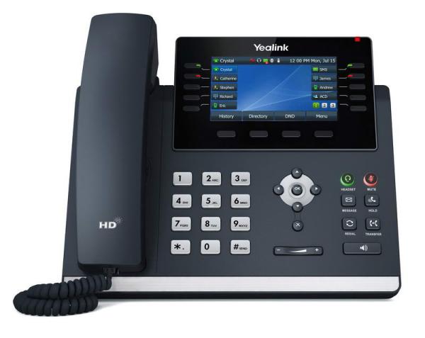 Yealink SIP-T46U SIP telefon, PoE, 4, 3" 480x272 LCD, 27 prog.tl., 2xUSB, Gig
