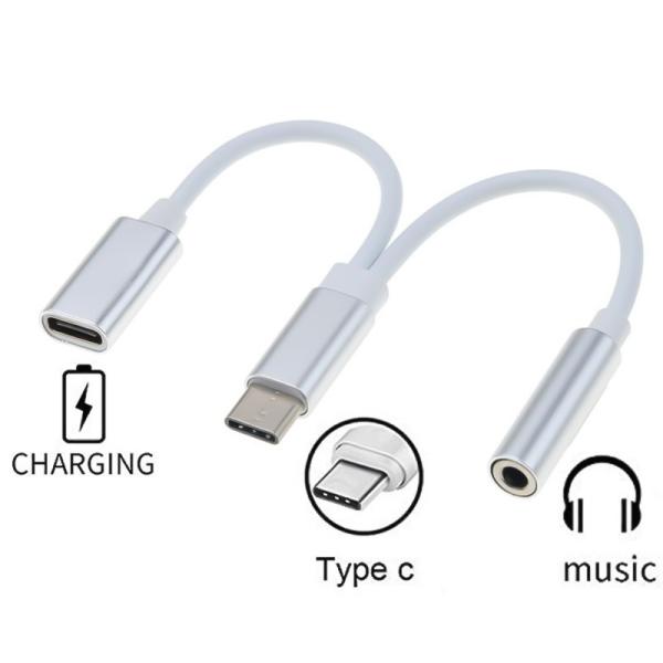 PremiumCord Převodník USB-C na audio konektor jack 3, 5mm female + USB typ C konektor pro nabíjení