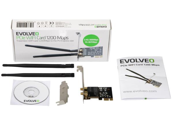 EVOLVEO PCIe WIFI Card 1200 Mbps, rozšiřující karta 