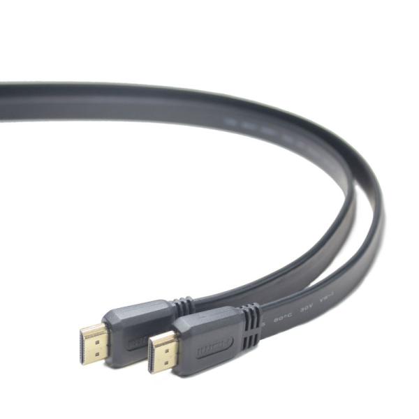 PremiumCord HDMI High Speed + Ethernet plochý kabel, zlacené konektory, 1, 5m