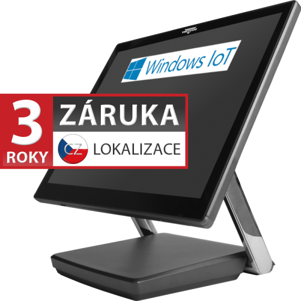 XPOS XP-3685, 15" 4:3 LCD LED, 400 cd/ m2, i3-7100U, 4GB RAM, 120GB M.2 SSD, Win 10 IoT, kap., šedá