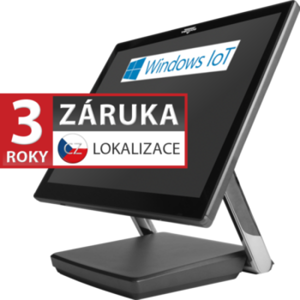 XPOS XP-3685W, 15, 6" 16:9 LCD LED, 400 cd/ m2, i3-7100U, 4GB RAM, 120GB M.2 SSD, Win 10 IoT, kap., šed