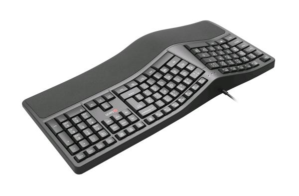 Klávesnica C-TECH KB-113E USB, ERGO, čierna, CZ/ SK 