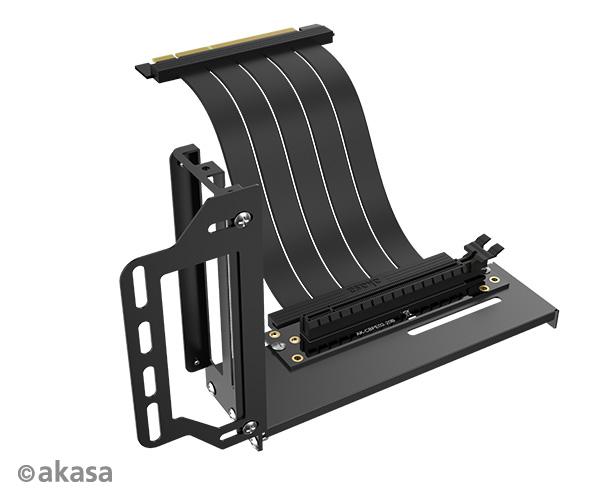 AKASA Riser black Pro, vertikálni VGA držák 