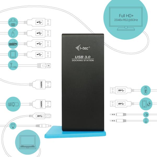 i-tec USB 3.0/ USB-C Dual HDMI Docking Station 