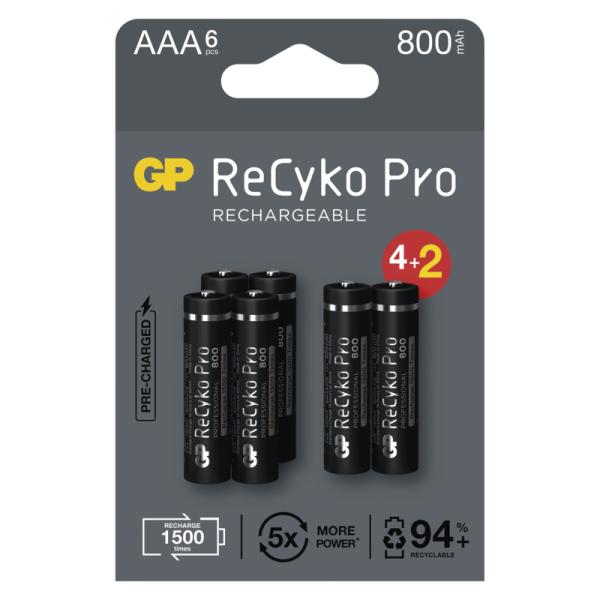 GP nabíjecí baterie ReCyko Pro AAA (HR03) 4 + 2 PP