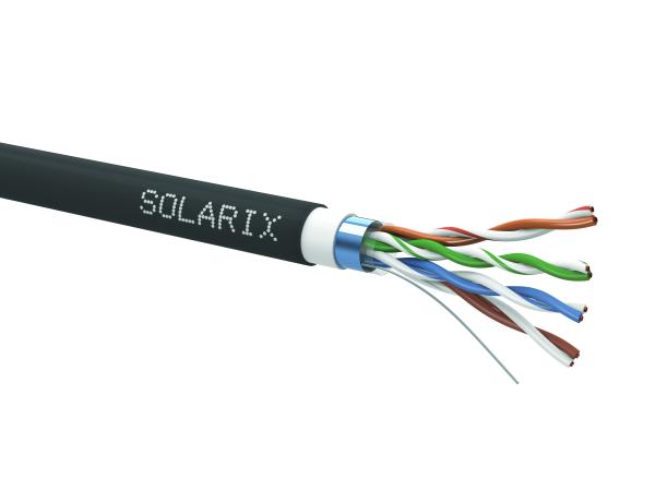 Inštalačný kábel Solarix CAT5E FTP PVC+PE Fca dvojitý plášť 305m/ cievka SXKD-5E-FTP-PVC+PE