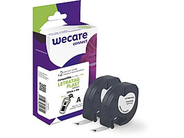 WECARE ARMOR páska kompatibilní s DYMO S0721610, Black/ White, 2*12mm*4m
