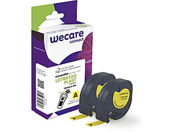 WECARE ARMOR páska kompatibilní s DYMO S0721620, Black/ Yellow, 2*12mm*4m