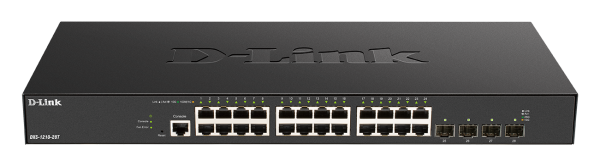 D-Link DXS-1210-28T 24 x 10 G Base-T portov + 4 x 10 G/ 25 G SFP28 portov Smart Managed Switch