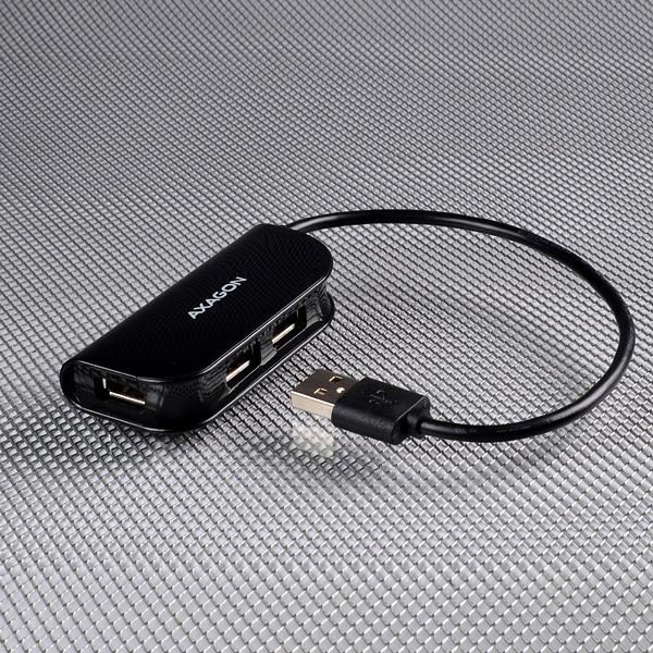AXAGON HUE-X4B, 4x USB2.0 READY hub, čierny 