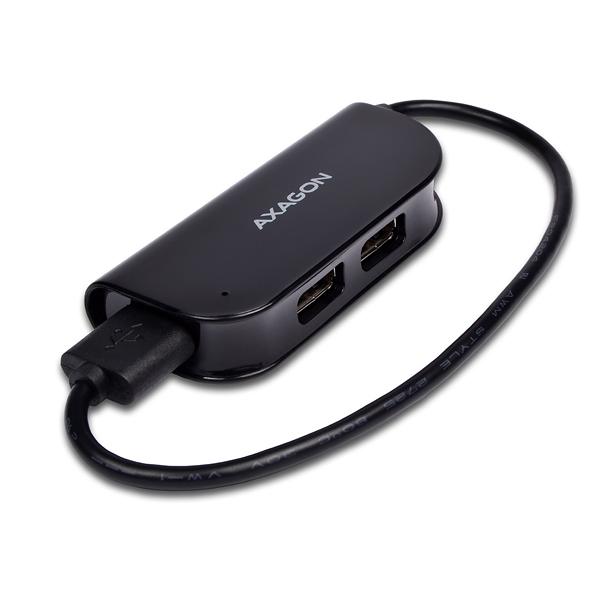 AXAGON HUE-X4B, 4x USB2.0 READY hub, čierny 