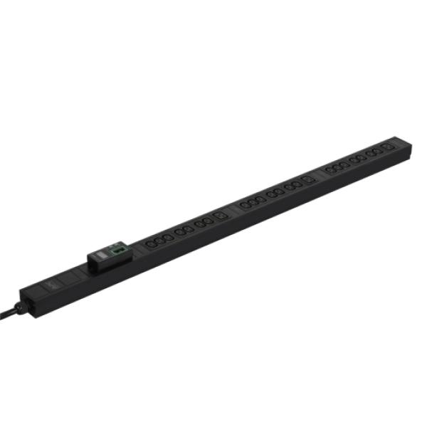 APC Easy PDU,  meraná,  Zero U,  11kW,  230V,  (21)C13 a (3)C19,  IEC 309 16A 3P+N+E (1.98m) (3PH) 