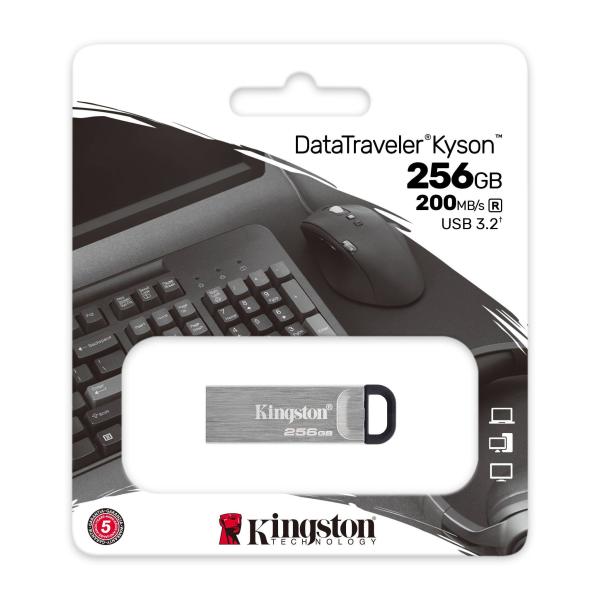 Kingston DataTraveler Kyson/ 256GB/ USB 3.2/ USB-A/ Strieborná 