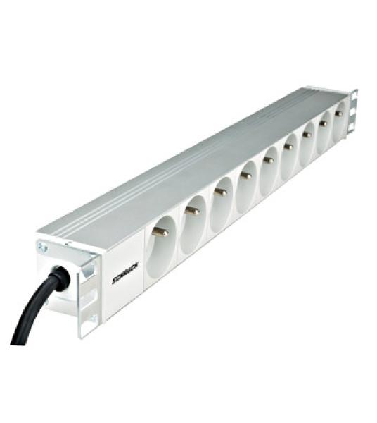 Napájací panel PDU 19", 9x ČSN, 1U, kábel 2 m 