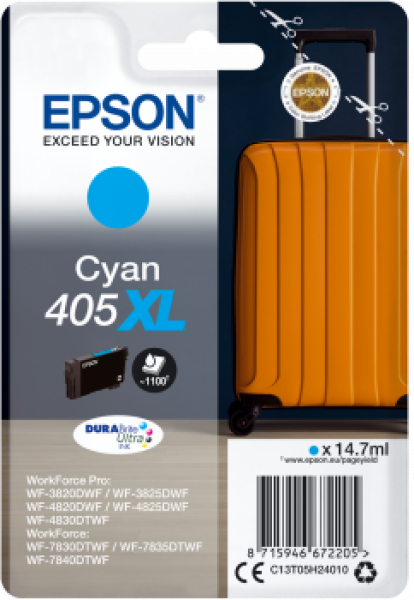 Epson Singlepack Cyan 405XL DURABrite Ultra Ink