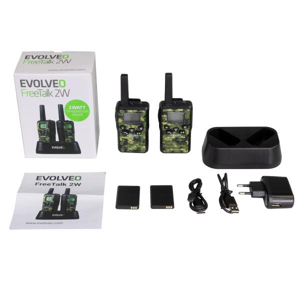 EVOLVEO FreeTalk 2W, PMR vysielačka s výkonom 0, 5 a 2W 