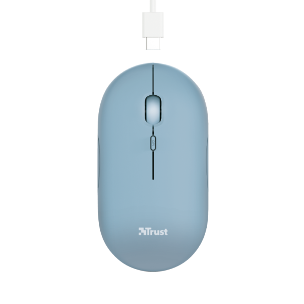 TRUST PUCK/ Cestovná/ Optická/ 1 600 DPI/ USB+BT/ Modrá 