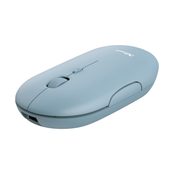 TRUST PUCK/ Cestovná/ Optická/ 1 600 DPI/ USB+BT/ Modrá