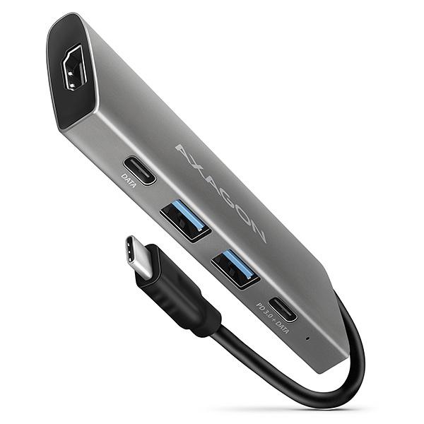 AXAGON HMC-5G2, USB 10Gbps hub, porty 2x USB-A, 2x USB-C, HDMI 4k/ 60, PD 100W, kábel USB-C 13cm 