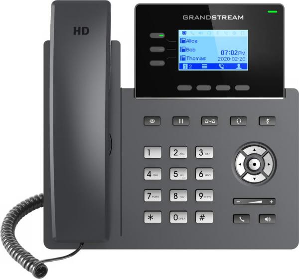 Grandstream GRP2603 SIP telefón, 2, 48" LCD podsv. displej, 6 SIP účty, 2x1Gbit port