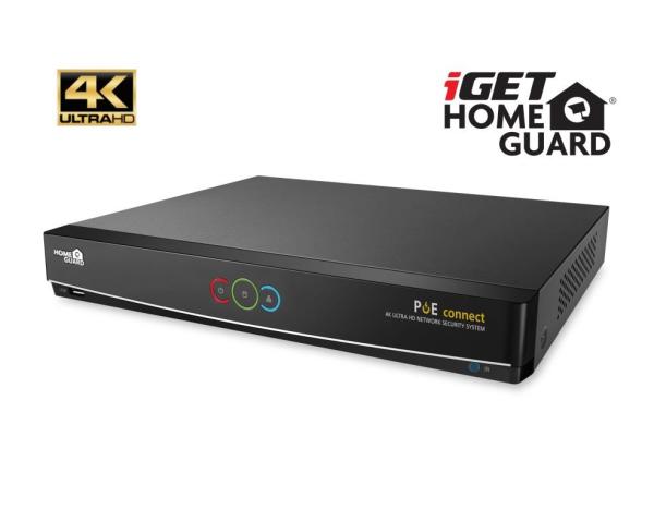 iGET HGNVK84904 - Kamerový UltraHD 4K PoE set, 8CH NVR + 4x IP 4K kamera, zvuk, SMART W/ M/ Andr/ iOS 