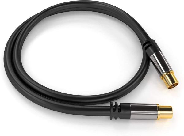 PremiumCord TV antenný HQ prepojovací kábel M/ F 75Ohm (135dB) 4x tienený 1, 5m 