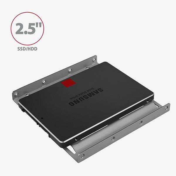 AXAGON RHD-125S, kovový rámček pre 1x 2.5" HDD/ SSD do 3.5" pozície, šedý 