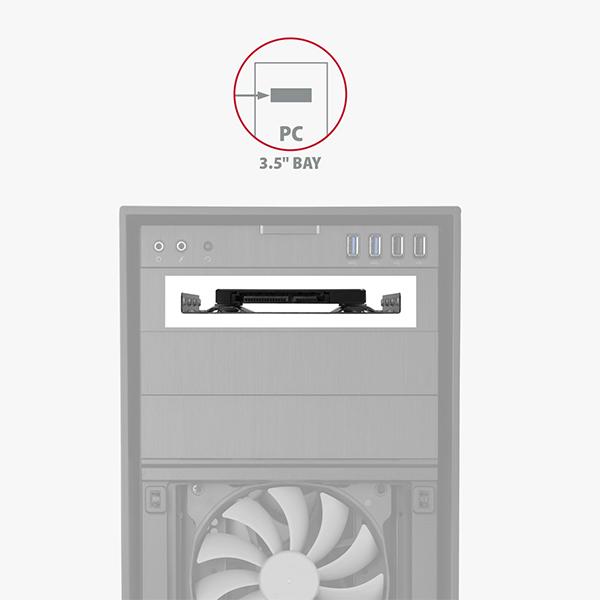 AXAGON RHD-125S, kovový rámček pre 1x 2.5" HDD/ SSD do 3.5" pozície, šedý 