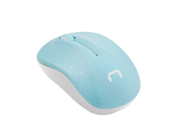 Natec optická myš TOUCAN/ 1600 DPI/ Cestovná/ Optická/ 1 600 DPI/ Bezdrôtová USB/ Biela-modrá 