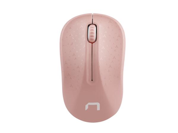 Natec optická myš TOUCAN/ 1600 DPI/ Cestovní/ Optická/ Bezdrátová USB/ Bílá-růžová