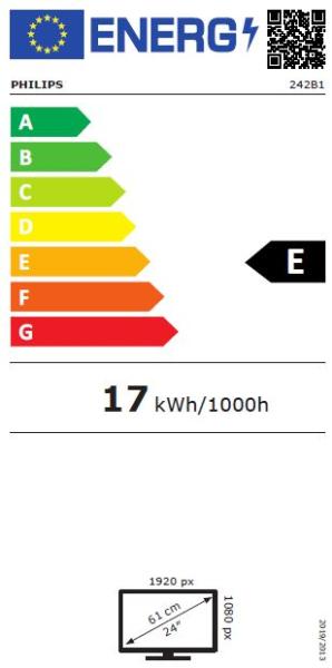 Philips/ 242B1/ 00/ 23, 8"/ IPS/ FHD/ 75Hz/ 4ms/ Black/ 3R 