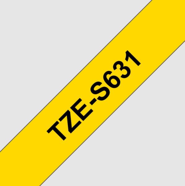TZE-S631, žlutá/ černá, 12mm
