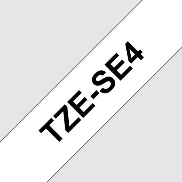 TZE-SE4,  bílá / černá - security tape